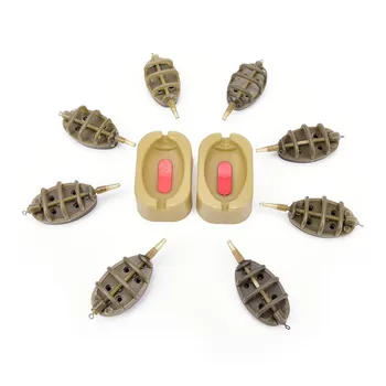 

Fishing Method Feeder Carp Lead Set 4 Feeders Mould Kit Plastic Baiting Tools Accessories 15/20/25/35g 30/40/50/60g
