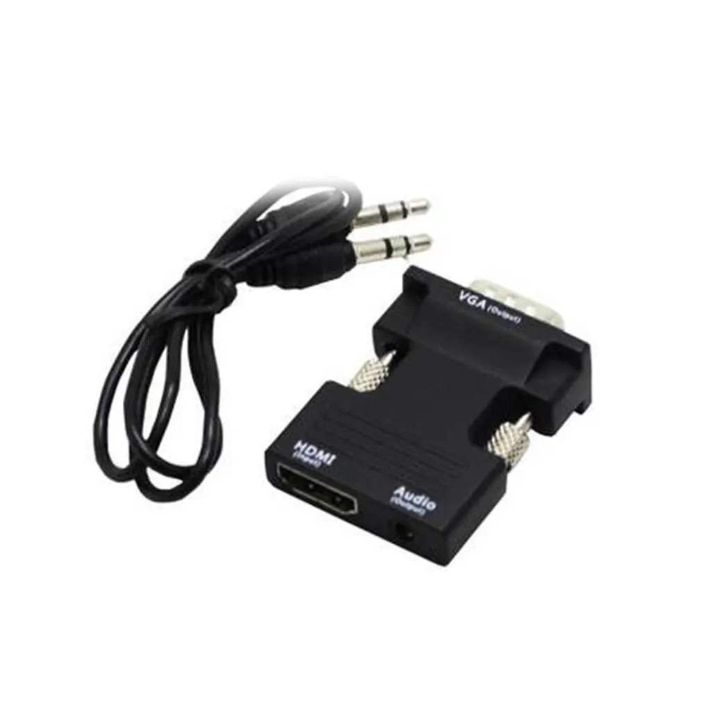 HDMI мама к VGA папа адаптер Поддержка аудио поставляется с 3,5 мм стерео аудио кабель+ Micro USB шнур