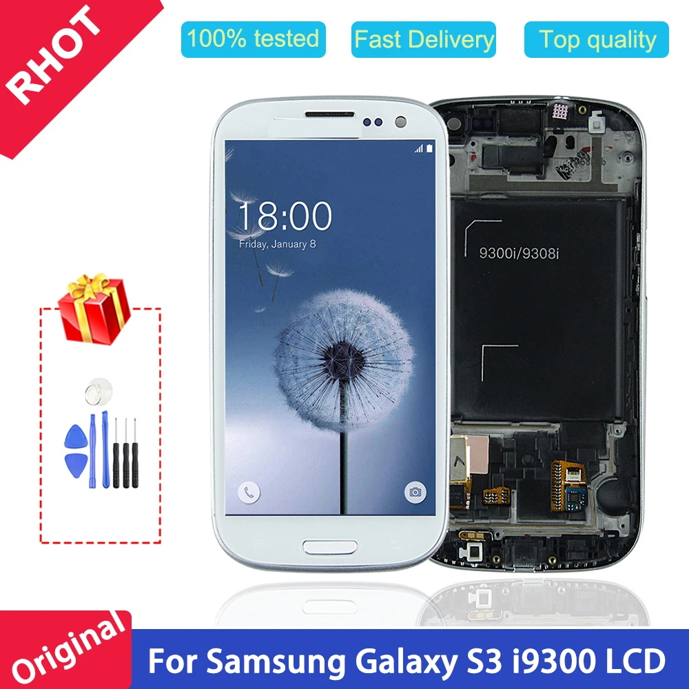 100% tested Original Super AMOLED 4.8" S3 LCD for Samsung Galaxy i9300 i9300i i9308 touch screen digitizer assembly | Мобильные