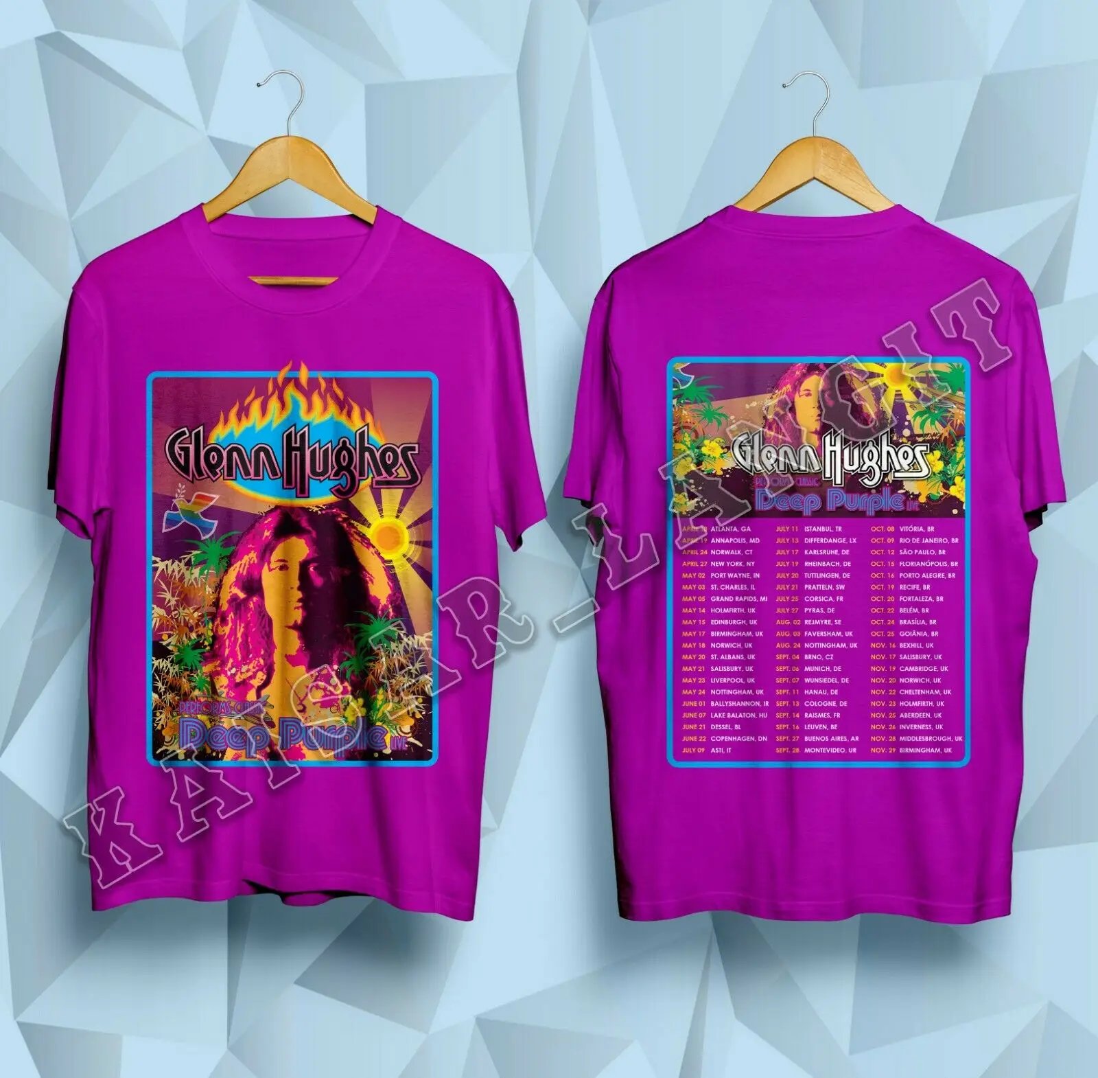 

GLENN HUGHES Performs Classic Deep Purple Live 2019 Dates T Shirt S-3XL Short Sleeve Cotton T Shirts Man Clothing