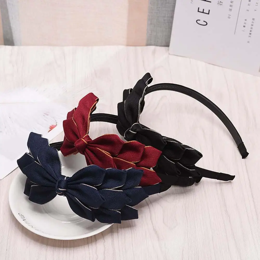 Solid Color Headband for Women Korean Soft Velvet Knotted Hairband Handmade Bowknot Hair Hoop Girls Hair Accessories