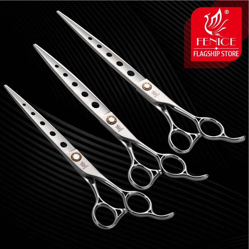 Fenice 7.0/7.5/8.0 inch Professional Pet Grooming Scissors Dogs Hair Cutting Shear Japan Alloy Steel