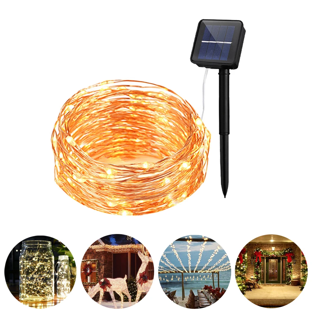 

Solar String Light 100/120/150/200LED Copper Wire String Flasher Fairy Lights Waterproof Light With Solar Panel Party Decoration