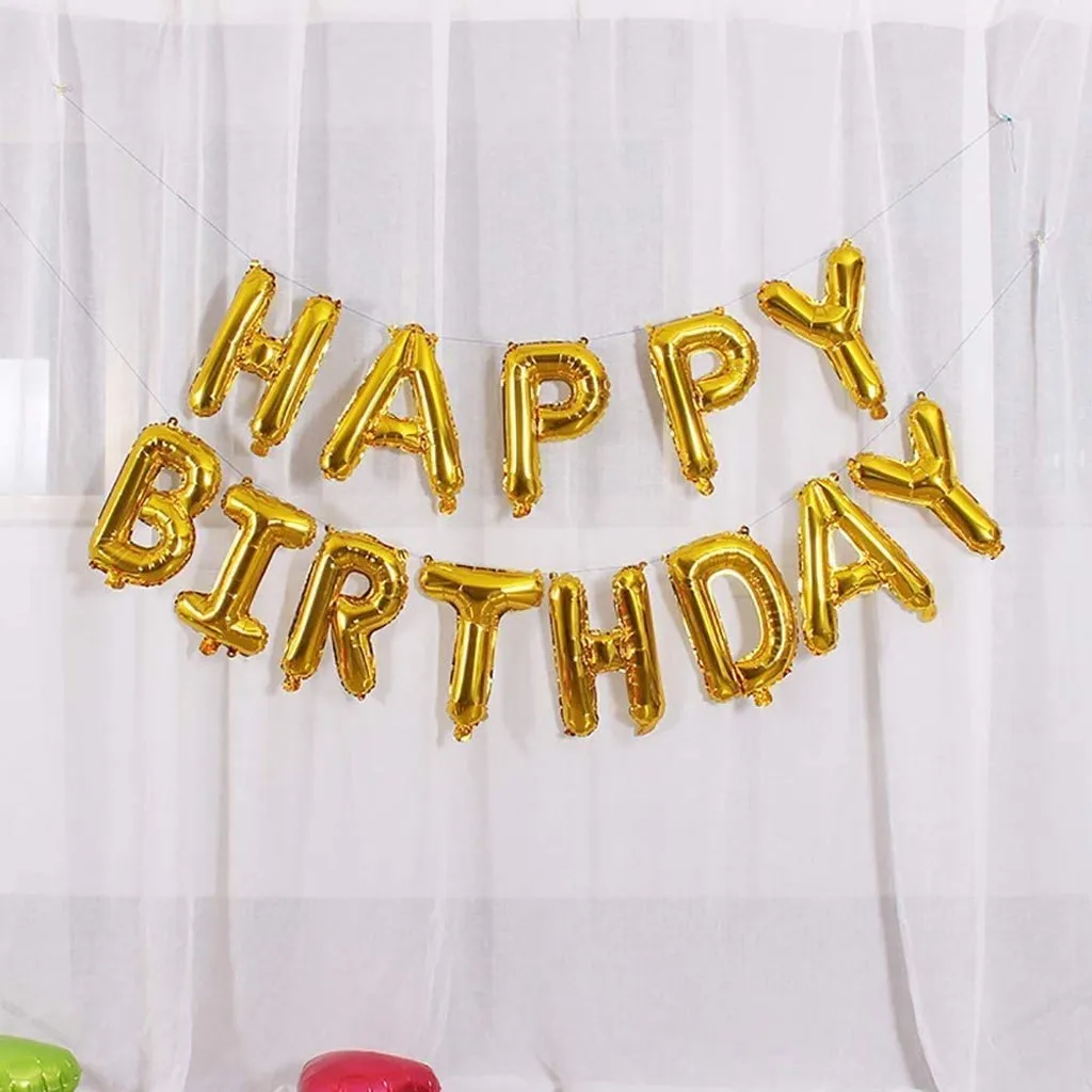 Seguro calidad Una sabia elección Satisfacción garantizada Feliz Cumpleaños Globos Banner 16 Pulgadas Lámina Auto Inflar Globos Fiesta Set