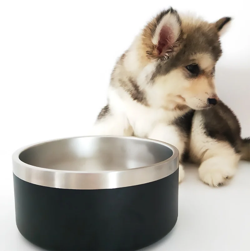 Stainless Dog Food/Water Bowl Thick and Solid 64oz/32oz Pet Bowl Pet  Supplies Bottom Non-slip Big Dog Bowl Dog Feeder - AliExpress