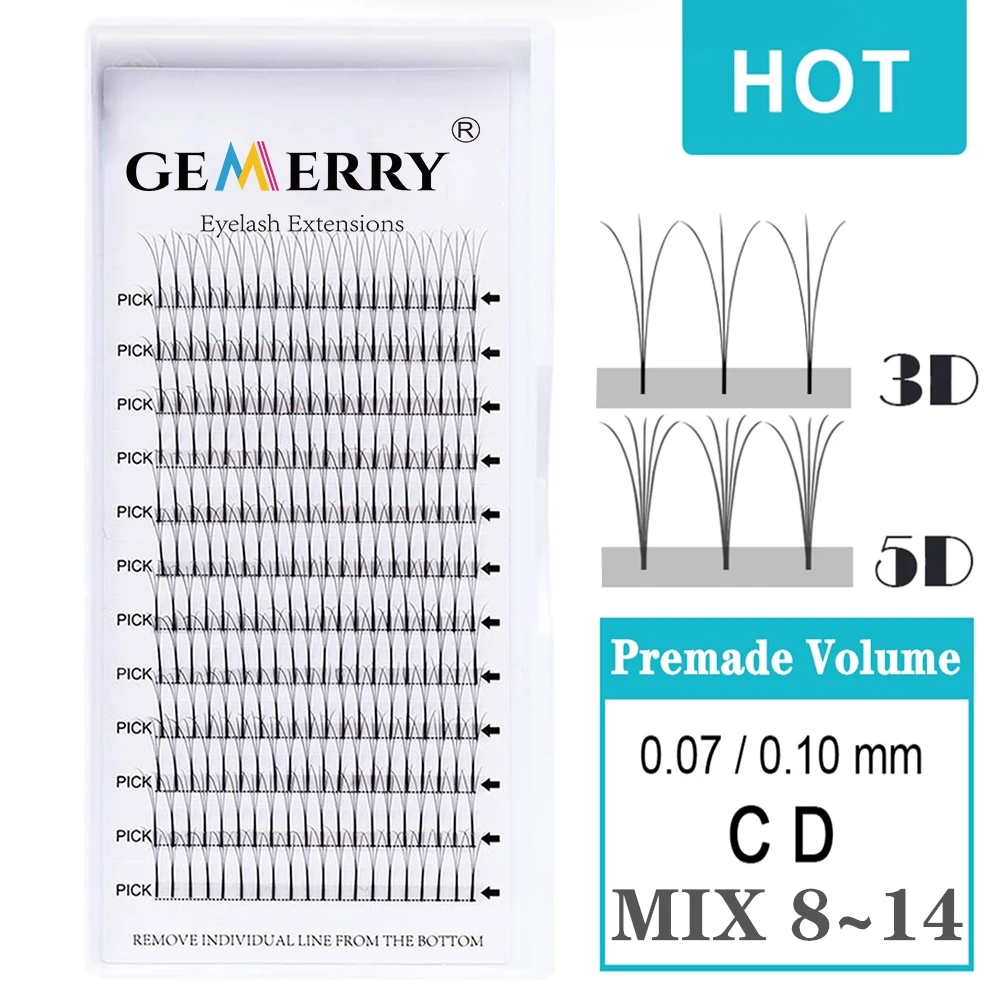 

Premade Volume Fans Lashes 3D 5D Eyelash Extension Bunches Russian Fake Eyelashes Building Lash Cluster Finished Bundles Natural