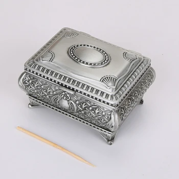 

8X5.5X4CM Metal Craft Pewter Creative Ring European Jewelry Storage Box Durable And Practical For Home