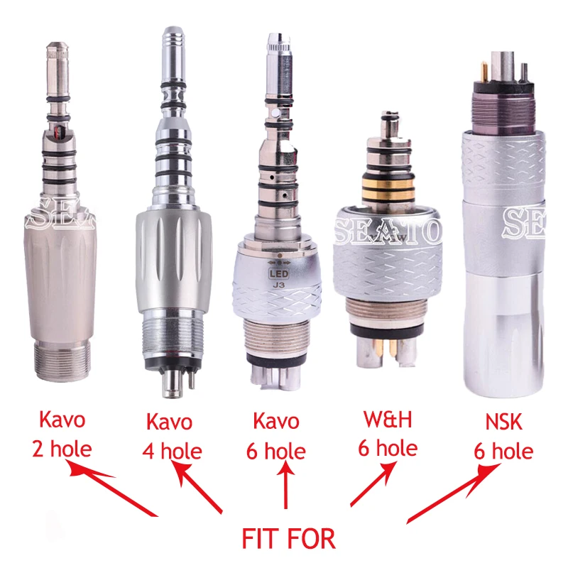 Зубная быстрая Соединительная муфта для W& H 6 отверстий Kavo 2 4 6 отверстий NSK Phatelus 6 отверстий волоконно-оптический наконечник светодиодный