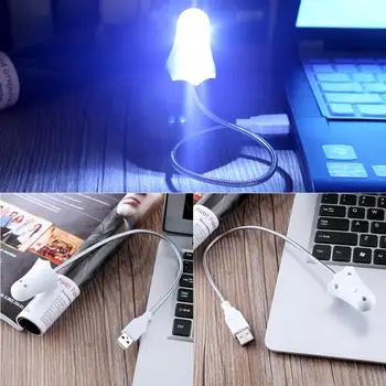 

Kids Ghost Design USB Night Light Gooseneck Flexible Mini Lamp PC Decor