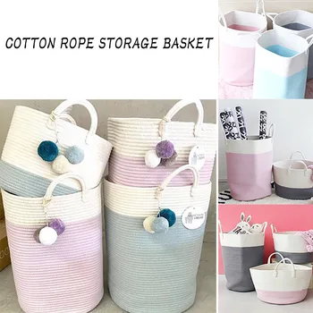 

Cotton Rope Storage High-capacity Basket Cotton Thread Basket Home Organizer Cotton Rope Storage Basket Large Capacity Totes