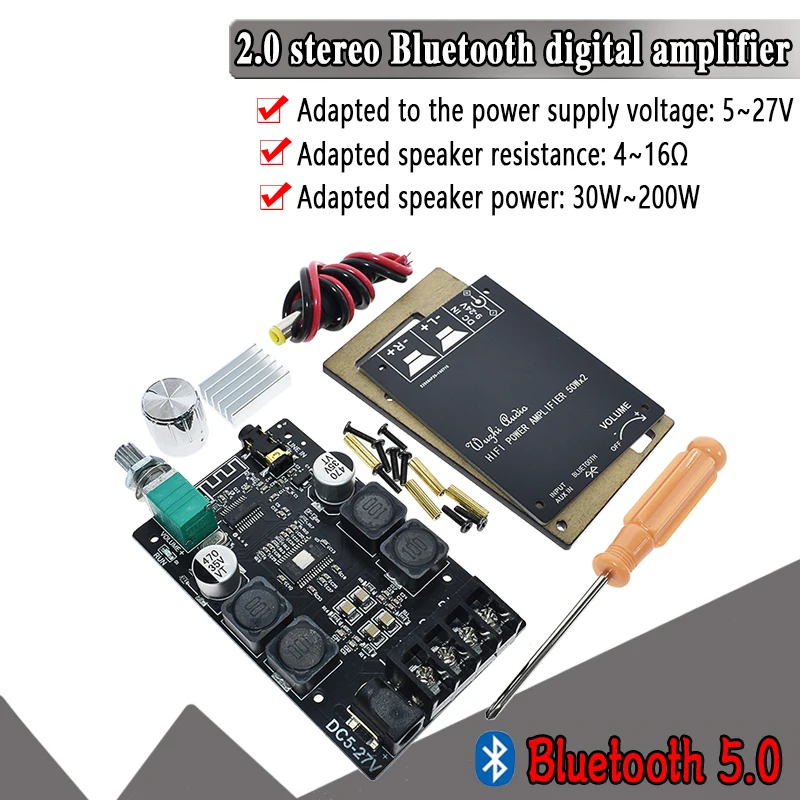 HIFI беспроводной Bluetooth 5,0 TPA3116 цифровой усилитель звука плата TPA3116D2 50WX2 стереоусилитель домашний кинотеатр