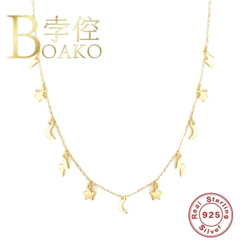 

925 Sterling Silver Necklaces For Women Star Moon Lightning Clavicle Chain Luxury S925 Jewelry Necklace Women Pendientes Collare