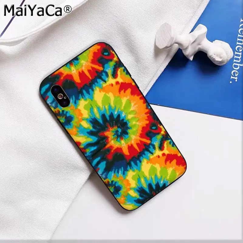 A16 Чехол для телефона MaiYaCa с узором в виде галстука-красителя Batic Rainbow Retro Ink black для Apple iphone 11 pro 8 7 66S Plus X XS MAX 5s SE XR - Цвет: A16