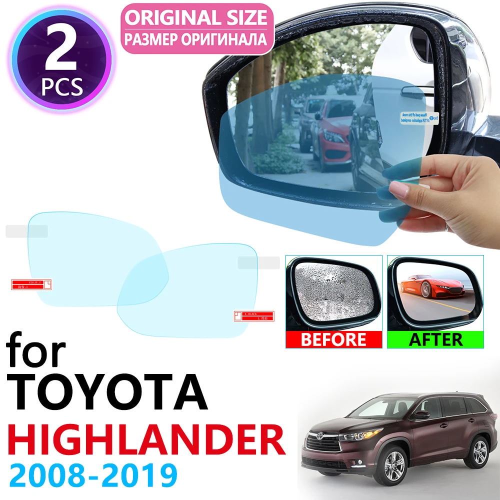 Chrome Trim Side Mirror Covers 2Pcs For Toyota Highlander Kluger XU40 2008-2013