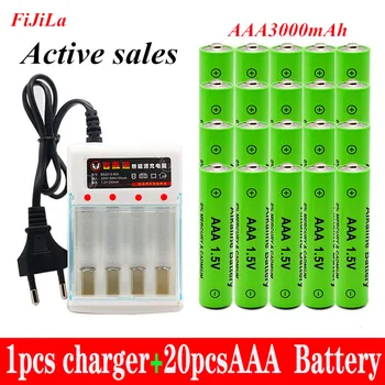 

1.5V AAA Battery 3000mah 1.5V Alkaline AAA rechargeable battery for Remote Control Toy light Batery+ charger