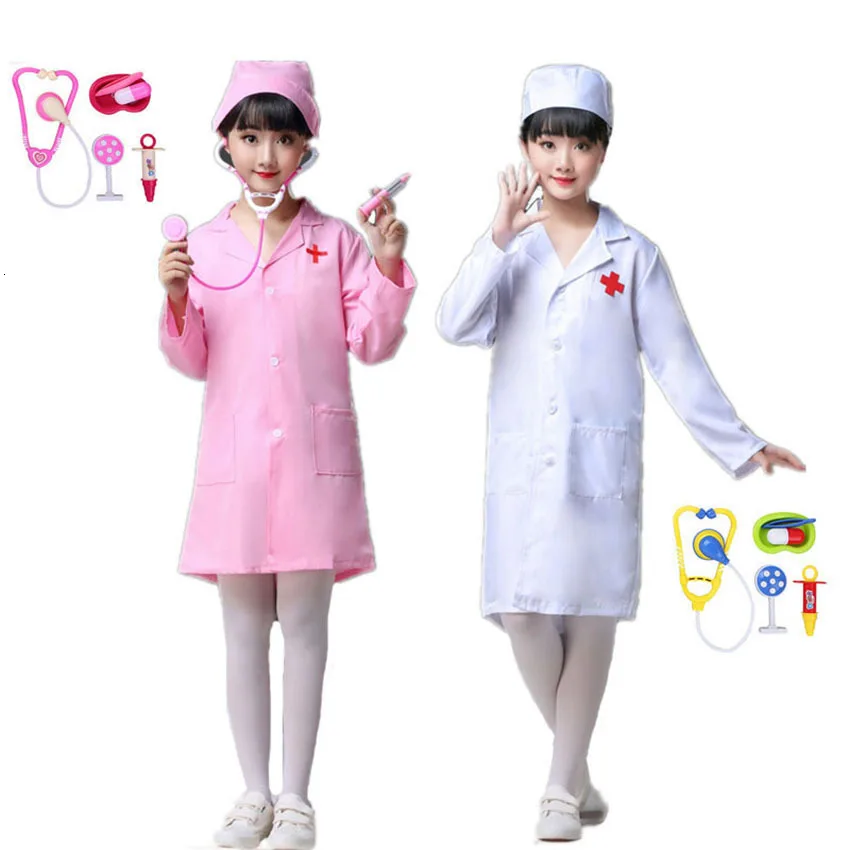 Детский костюм для косплея с доктором и медсестрами; комплект медицинских инструментов; куртка; карнавальные вечерние костюмы для маленьких мальчиков и девочек; костюмы на Хэллоуин для детей