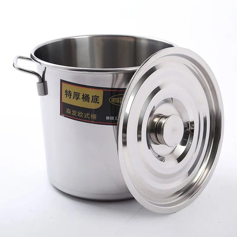 

Stainless Steel Soup Bucket Hotel with Large-Volume Stew Pot duo yong tong Thick Bottom Bucket with Lid Oblique Oil Drum