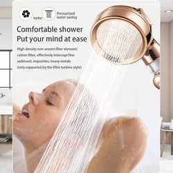 New High Pressure 3-Function Shower Head Shower Head With Switch On/Off Button Filter Bath Head Water Saving Shower Bathroom