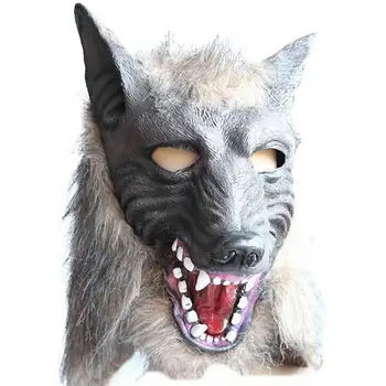 

Creepy Full Face Wolf Latex Mask and Wolf Claws Theater Prank Prop Crazy Masks Halloween Costume