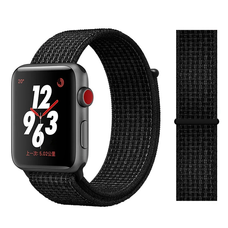 black white Ремешок для apple watch band 4 5 3 44 мм 40 мм спортивный нейлоновый браслет correa apple watch 42 мм 38 мм iwatch series 5/4/3 ремешок для часов - Цвет ремешка: black white