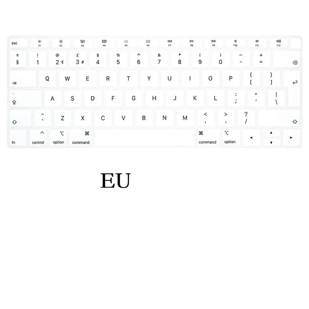 Кожа клавиатуры для Macbook Air 13 A1932, Силиконовая Водонепроницаемая защитная пленка - Color: EU-Clear