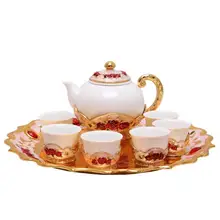 8 шт./компл. золото чайник керамические чашки декоративные чайная чашка чайный сервиз для дома декоративные постоянного тока 03