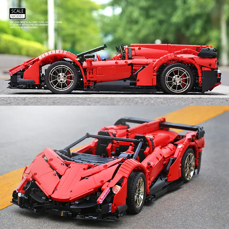 Yeshin 20091 моторная техника, автомобиль, MOC-10559, Veneno Roadster, автомобильный мотор, функциональные машины, строительные блоки, кирпичи, детские рождественские игрушки