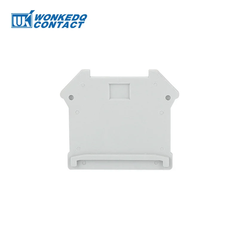 Wire Connectors Din Rail Terminal Block 1Pc D-UK4/10 End Cover For UK 3/5/6/10/25 UIK16 Wire Connector Din Rail Terminal Block D-UK 4/10 End Barrier Plate Separation