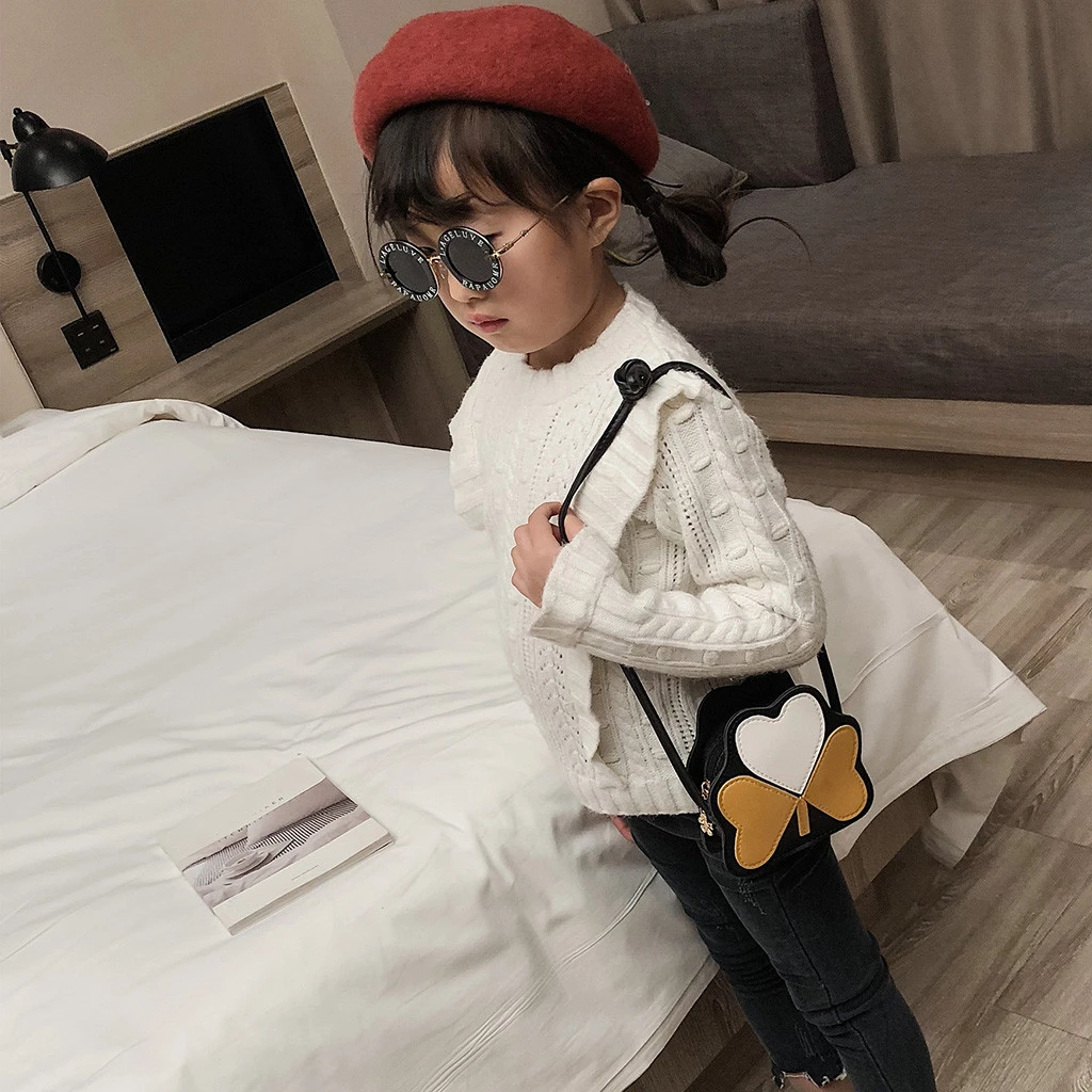 2019 Girl Backpacks Coin Purse Handbag Children Wallet Small Kids Shoulder Handbag Crossbody Purse Money Baby Heart Bags 823