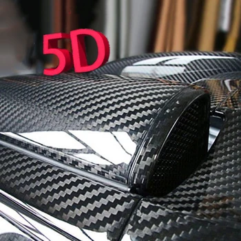 

1 PC 5D Ultra Gloss Glossy Black Carbon Fiber Vinyl Wrap Sticker Decals 12*60