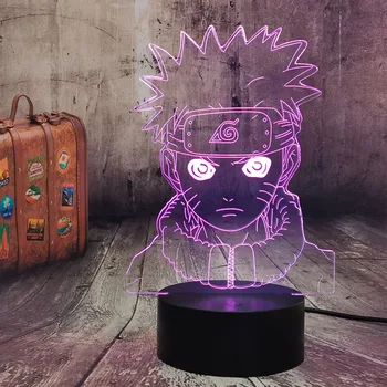 

Cool Anime Naruto Lamp Uzumaki Naruto Model 3D Illusion Night Light USB LED Table Lamp Touch Control 7 Color Changing Home Decor