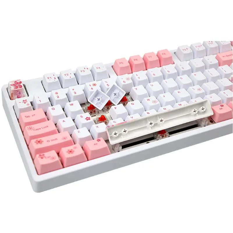 122 Keys OEM PBT Keycaps Full Set Mechanical Keyboard Keycaps PBT Dye-Sublimation Cherry Blossom Keycaps 122 Keys OEM PBT Keycaps Full Set Mechanical Keyboard Keycaps PBT Dye-Sublimation Cherry Blossom Keycaps
