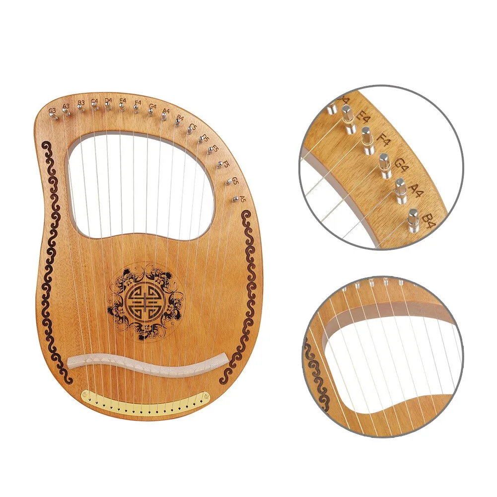 ARPA de caoba de 16 cuerdas, instrumento Musical con herramienta de ...