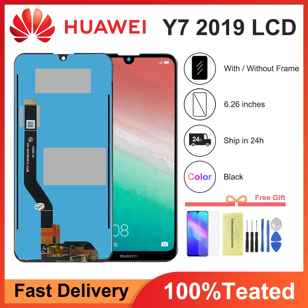 Original For Huawei Y7 2019 LCD Display Touch Screen With Frame Prime DUB-LX3 DUB-L23 DUB-LX1 lcd | Мобильные телефоны и