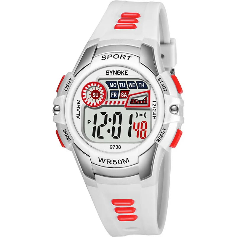 

1 Pcs Children Kids Student Digital Electronic Watch Waterproof Round Dial Adjustable Strap EIG88