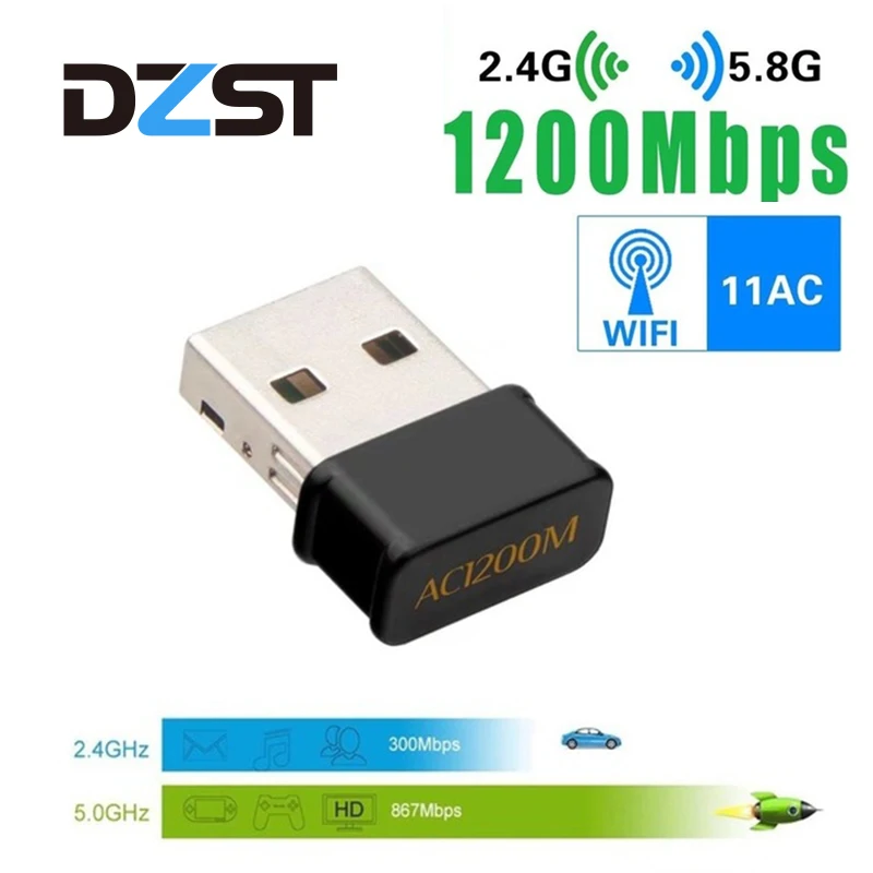 AC1200M беспроводная сетевая карта MINI высокого качества 2,4G/5. 8G адаптер Wi-Fi для Windows XP Vista 7 8 10 Usb 3,0 Wifi адаптер
