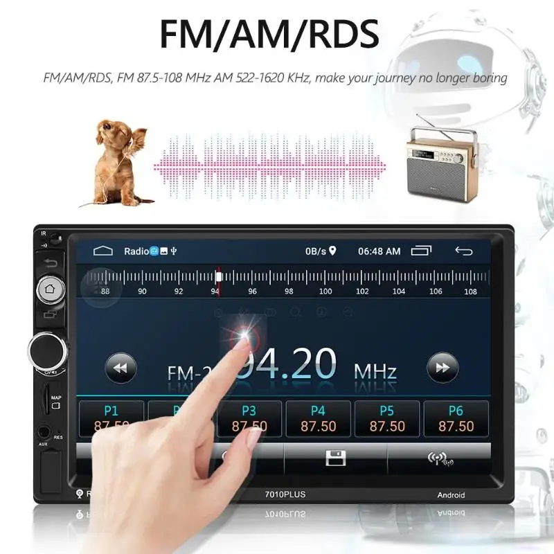 7 дюймов 2 Din автомагнитола Android 9,0 автомобильный стерео WiFi gps навигация USB AUX Bluetooth 4,1 FM AM RDS Авто радио приемник головное устройство
