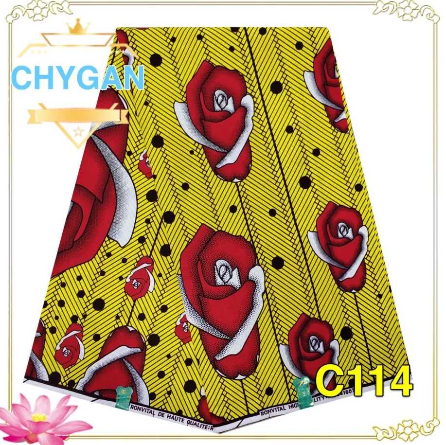 Ronvital CHYGAN воск ткань Африка принт материал леди платье DIY воск ткань Нигерия стили хлопок 6 ярдов/