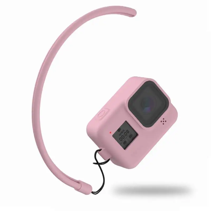 Силиконовый защитный чехол рамка с ремешком на руку для GoPro 8 Спортивная камера аксессуары для спортивных и экшн-видеокамер чехол для тела