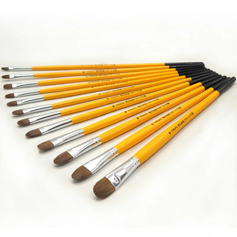 12 шт. кисть для рисования художника ласка волосы круглые Pinceles Para Acrilico Y Oleo Pincel Pintura
