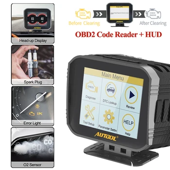 Автомобильный считыватель кодов двигателя AUTOOL X80, Hud-компьютер, Obd2 дисплей на лобовом стекле, 2 в 1, автомобильный диагностический инструмент,... Автомобильный считыватель кодов двигателя AUTOOL X80, Hud-компьютер, Obd2 дисплей на лобовом стекле, 2 в 1, автомобильный диагностический инструмент,...