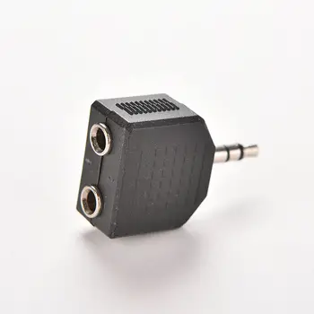 

2PCS 3.5mm Jack 1 to 2 Double Earphone Headphone Y Splitter Cable Cord Adapter Plug for MP3 Phone Black Color