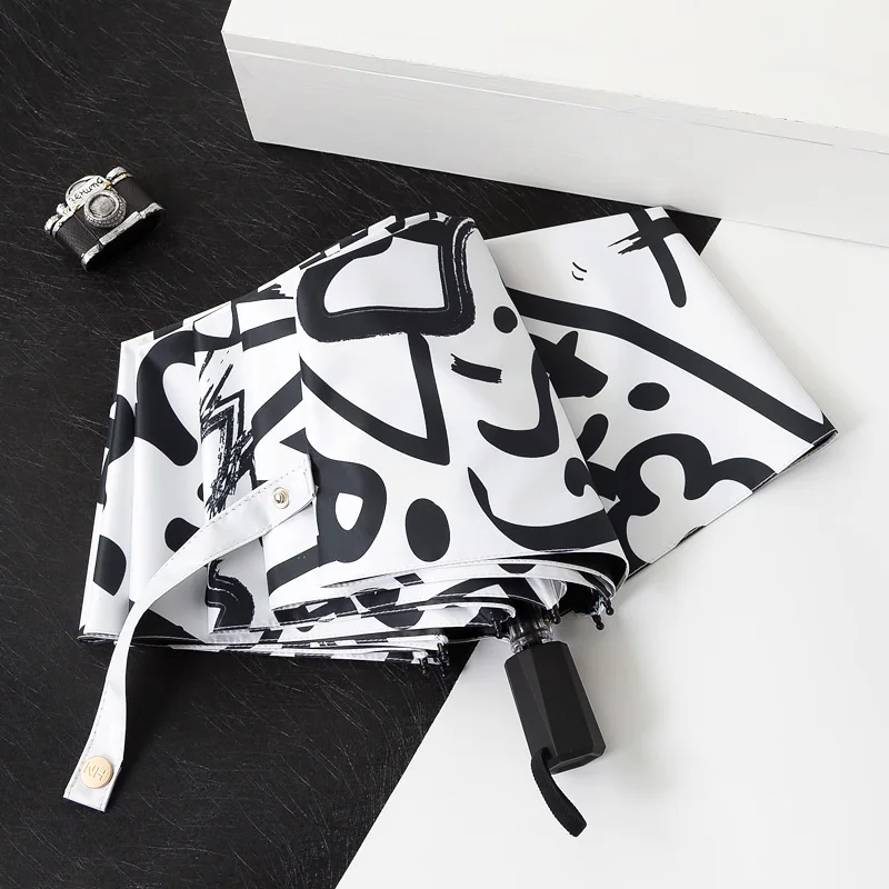 Creative Men Umbrella Uv Protection Rain Sun Umbrella Folding Personality Black Coating Guarda Chuva Creative Umbrella MM60YS