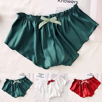 

Women's Pajamas Plus Size Satin Shorts Pyjamas Sexy Underwear Babydoll Faux Silk Bowknot Shorts Pijama Sexy Lingerie Lenceria