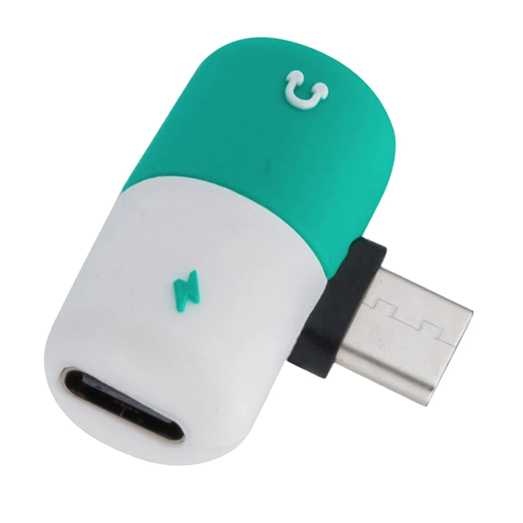 3 Pieces Capsule 2 In 1 USB C Headphone Audio & Charger Adapter Splitter