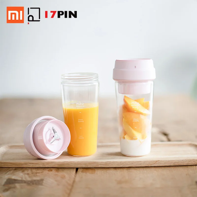 XIAOMI MIJIA 17PIN Stra фруктовая чашка маленький переносной блендер соковыжималка миксер, Кухонный комбайн 400 мл Магнитная Зарядка 30 секунд быстрого