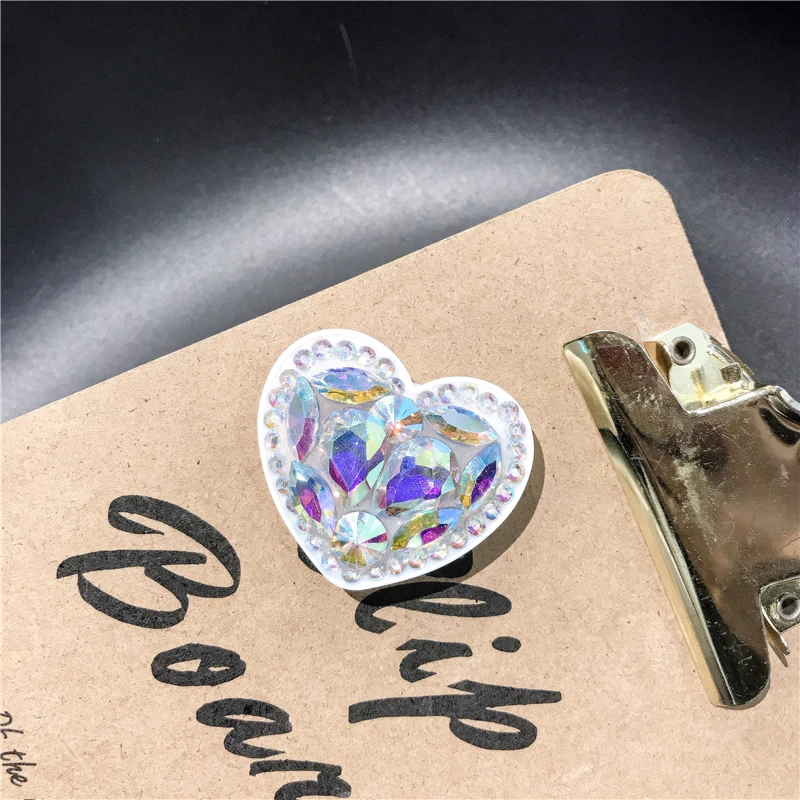 F NEEW попсокет палец держатель телефонного звонка Bling Air Bag Алмазная любовь для смартфона стэндер универсальная расширяющаяся телефонная розетка стенты - Цвет: F