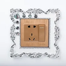 Art House Cat's Eye Stone Switch Cover 86*90 Size Bedroom Living Room 86*86 Type 2044 Switch Stickers European Switch