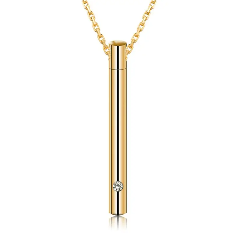 Cylinder Pet Cremation Urn Necklace Stainless Steel Cat Dog Ash Memorial Container Holder Jewelry Memorial Keepsake Pendant