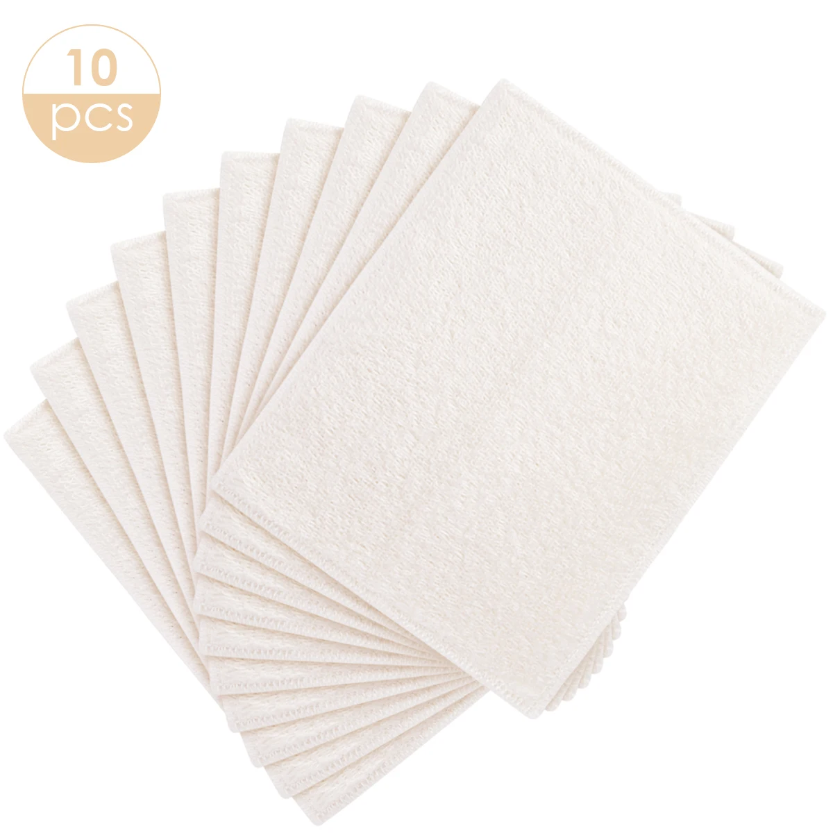 10pcs Bamboo Fiber Cleaning Cloths Oil-Proof Dishcloths For Kitchen Stove Tiles Glass Home Kitchen Dish Cleaning Cloth Towel